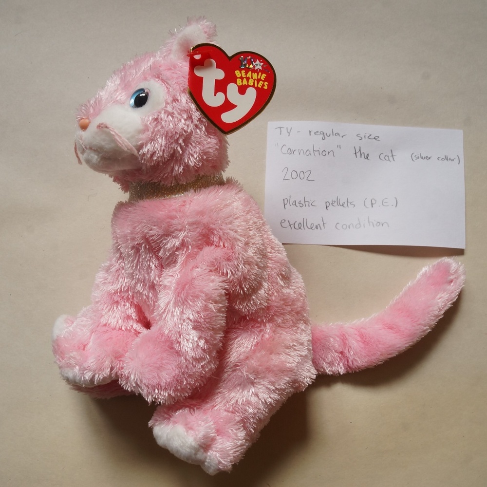 Ty - beanie baby - carnation the cat (2002)
